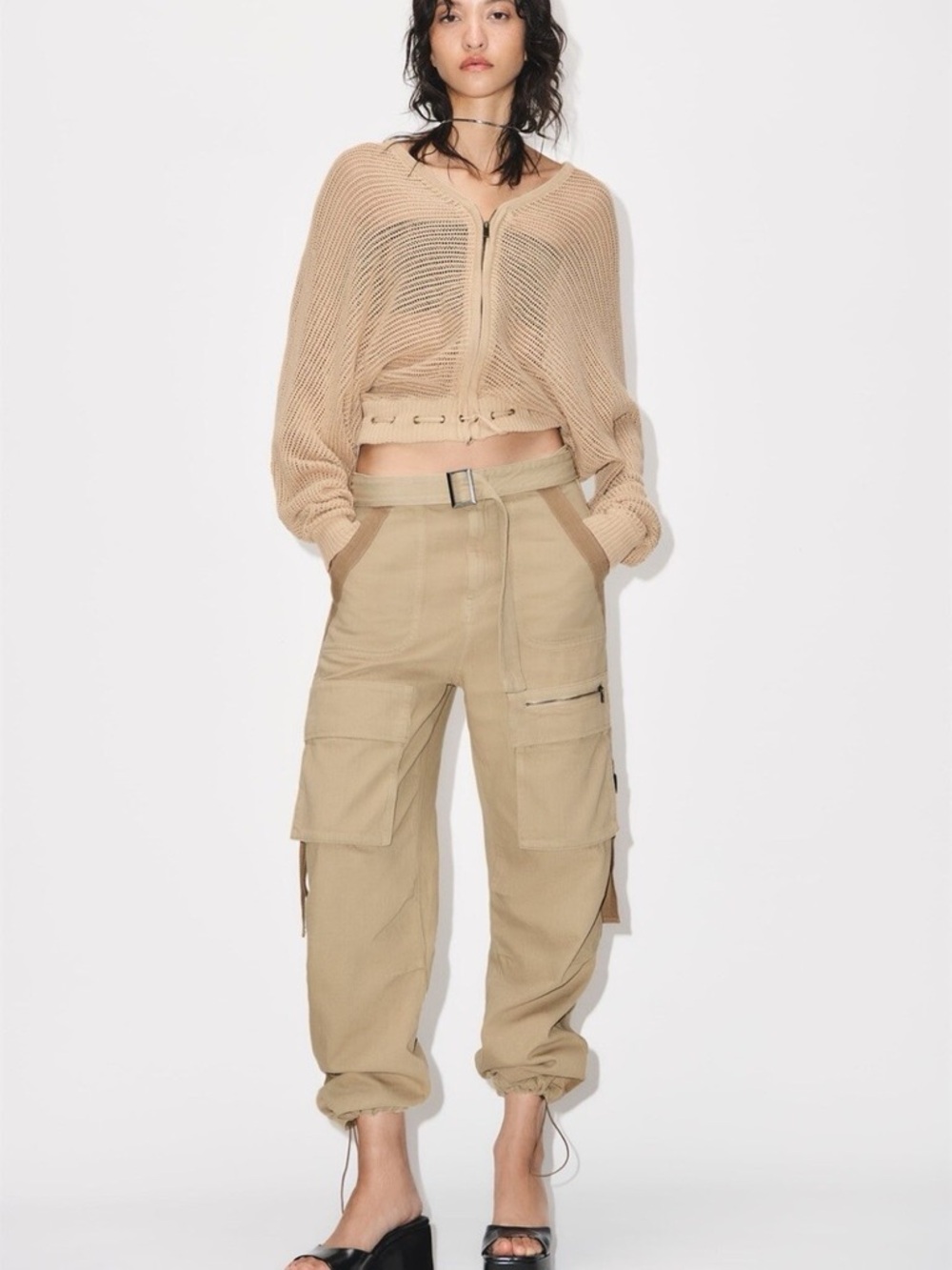 NWT Zara The Strap Cargo Pants